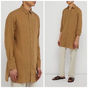 NWT ARJE THE TOBIAS LONGLINE LINEN SHIRT